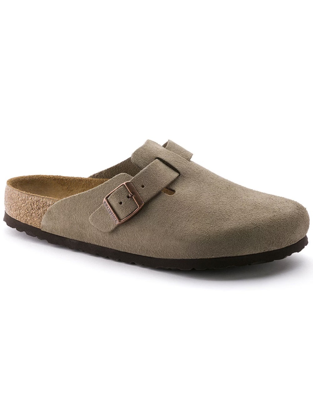 Birkenstock Suede Clog Slip-Ons in Taupe